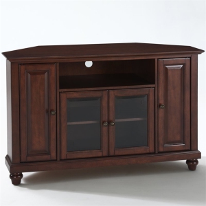 Pemberly Row 48" Corner TV Stand in Vintage Mahogany