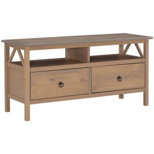 Linon Meuble média en bois de pin Titian en brun driftwood