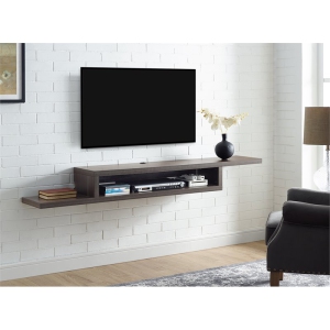 Beaumont Lane 72" Asymmetrical Wall Mounted Media Console in Gray