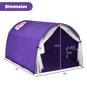 Costway Kids Bed Tent Play Tent Portable Playhouse Twin Sleeping w Carry Bag Best Buy Canada