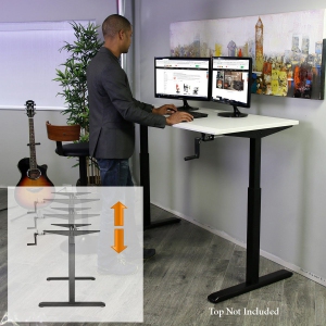 Boost FS-DR48C Manual Crank Height Adjustable Desk Frame (Frame Only) - Open Box