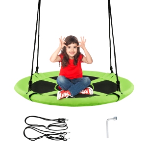 Topbuy 40" Kids' Saucer Tree Swing Seat Indoor Outdoor Play Set Grren/ Blue