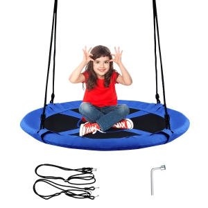 Topbuy 40" Kids' Saucer Tree Swing Seat Indoor Outdoor Play Set Grren/ Blue
