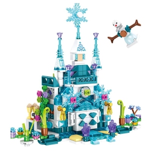 Princess frozen Castle Building Blocks 554pcs 25 in 1 Building Bricks Snowman Castle Crystal ice House Building Kit Stem Toys for +6 Boys and girls
