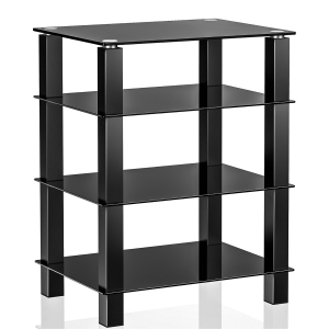 FITUEYES Stereo Stand Media Component Stand Audio Cabinet AV Shelf for TV / Xbox One/ PS4 with 4 Tier