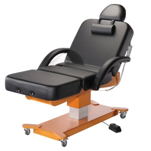 Master Massage Maxking Salon Electric Lift Spa Salon Stationary Pedestal Flat Beauty Bed Black