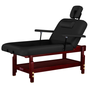 Master Massage 31" Montclair Stationary Massage Table Salon Beauty Bed with Shelf in Black