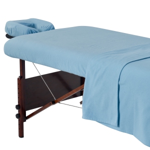 Master Massage Cotton Flannel Sheets Set (3 Piece Set) Massage Table Cover Set, SPA Bed Replacement Cover, Includes Table Cover, Face Cushion Cover, Table Sheet (Sky Blue)