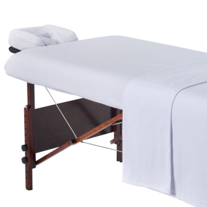Master Massage Cotton Flannel Sheets 3 Piece Set Massage Table Cover Set, SPA Bed Replacement Cover, Includes Table Cover, Face Cushion Cover, Table Sheet (Pure White)