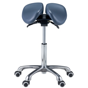 Master Massage Berkeley Ergonomic Posture Saddle Chair-Part Saddle Stool- Hydraulic Swivel Rolling Seat Stool with Adjustable Title Angle and Height- Aluminum Royal Blue