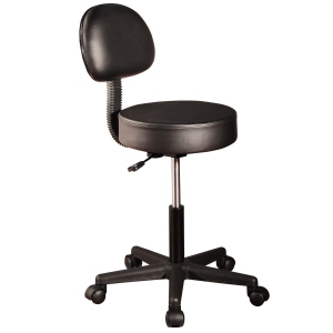 Master Massage Pneumatic Hydrolic Rolling Massage Swivel Stool with Backrest, Black