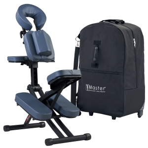 Master Massage Rio Lightweight Aluminum Folding Massage Chair - Portable, Adjustable, Royal Blue (24 lbs)