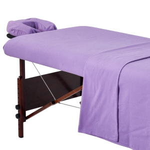 Master Massage Cotton Flannel Sheets Set (3 Piece Set) Massage Table Cover Set, SPA Bed Replacement Cover, Includes Table Cover, Face Cushion Cover, Table Sheet (Purple)