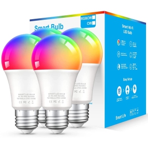 NIERBO 4Pack Intelignete Bulb WiFi RGB Spotlight Compatible with Alexa, Echo and Google Home IFTTT, Smart LED 800lm 2700K to 6500K Dimmable LED Bulb Warm / Cold Lights Dimmable