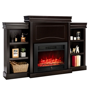 Gymax 70'' Fireplace TV Stand Media W/ 28.5'' 750W/1500W Electric Fireplace