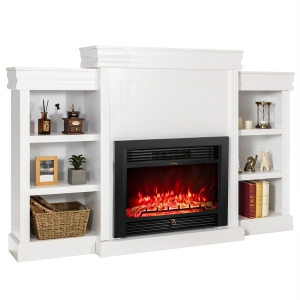 Gymax Meuble TV de 70 po avec foyer électrique de 28,5 po 750W/1500W