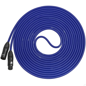 LyxPro 30 Feet XLR Microphone Cable Balanced Male to Female 3 Pin Mic Cord for Powered Speakers Audio Interface Professional Pro Audio Performance and Recording Devices - Blue