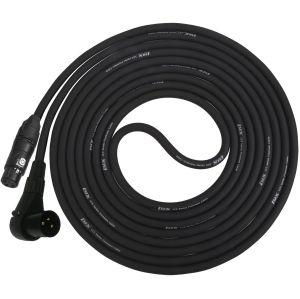 LyxPro 30 Feet Right Angle XLR Male to Female 3 Pin Mic Cord for Powered Speakers Audio Interface Professional Pro Audio Performance Camcorders DSLR Video Cameras and Recording Devices - Black