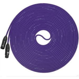 LyxPro 50 Feet XLR Microphone Cable Balanced Male to Female 3 Pin Mic Cord for Powered Speakers Audio Interface Professional Pro Audio Performance and Recording Devices - Purple