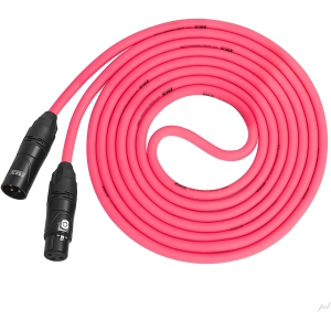 LyxPro 30 Feet XLR Microphone Cable Balanced Male to Female 3 Pin Mic Cord for Powered Speakers Audio Interface Professional Pro Audio Performance and Recording Devices - Pink