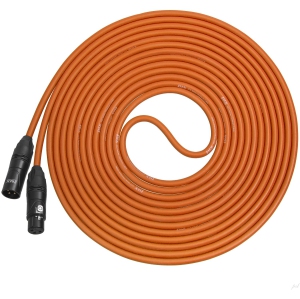 LyxPro 25 Feet XLR Microphone Cable Balanced Male to Female 3 Pin Mic Cord for Powered Speakers Audio Interface Professional Pro Audio Performance and Recording Devices - Orange