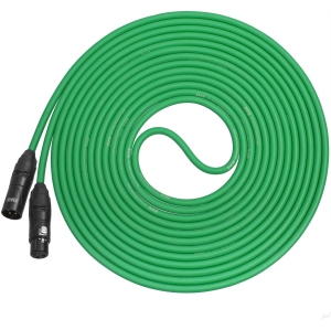 LyxPro 20 Feet XLR Microphone Cable Balanced Male to Female 3 Pin Mic Cord for Powered Speakers Audio Interface Professional Pro Audio Performance and Recording Devices - Green