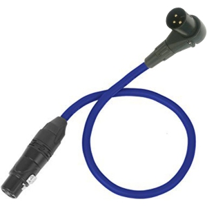 LyxPro 3 Feet Right Angle XLR Male to Female 3 Pin Mic Cord for Powered Speakers Audio Interface Professional Pro Audio Performance Camcorders DSLR Video Cameras and Recording Devices - Blue