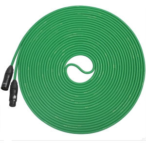 LyxPro 50 Feet XLR Microphone Cable Balanced Male to Female 3 Pin Mic Cord for Powered Speakers Audio Interface Professional Pro Audio Performance and Recording Devices - Green