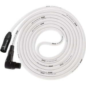 LyxPro 1.5 Feet Right Angle XLR Female to Male 3 Pin Mic Cord for Powered Speakers Audio Interface Professional Pro Audio Performance Camcorders DSLR Video Cameras and Recording Devices - White