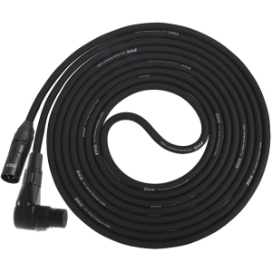 LyxPro 6 Feet Right Angle XLR Female to Male 3 Pin Mic Cord for Powered Speakers Audio Interface Professional Pro Audio Performance Camcorders DSLR Video Cameras and Recording Devices - Black