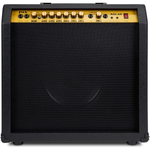 LyxPro 60 Watt Electric Guitar Amplifier | Combo Solid State Studio & Stage Amp with 10” 4-Ohm Speaker, Custom EQ Controls, Drive, Delay, ¼” Passive/Active/Microphone Inputs, Aux In & Headphone Jack