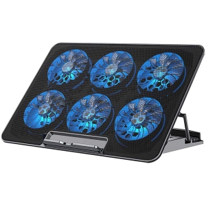 NIERBO Laptop Cooling Pad Ideal for Video Calls or Online Classes, Laptop Cooler with 6 Silent Red LED Fans for 12-17.3 Inch Laptop