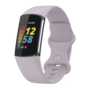 StrapsCo Silicone Rubber Infinity Band - Watch Strap for Fitbit Charge 5 - Medium-Long - Lavender