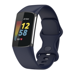 StrapsCo Silicone Rubber Infinity Band - Watch Strap for Fitbit Charge 5 - Medium-Long - Navy