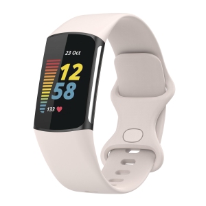 StrapsCo Silicone Rubber Infinity Band - Watch Strap for Fitbit Charge 5 - Short-Medium - Almost White
