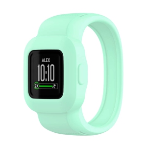 StrapsCo Solid Colour Silicone Rubber Watch Band Strap for Garmin Vivofit Jr. 3 - Short-Medium - Aqua