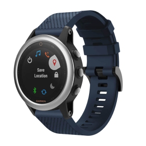 StrapsCo Sturdy Silicone Rubber Watch Band Strap for Garmin Fenix 5S - Midnight Blue