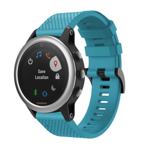 StrapsCo Sturdy Silicone Rubber Watch Band Strap for Garmin Fenix 5S - Blue