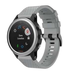 StrapsCo Sturdy Silicone Rubber Watch Band Strap for Garmin Fenix 5S - Grey