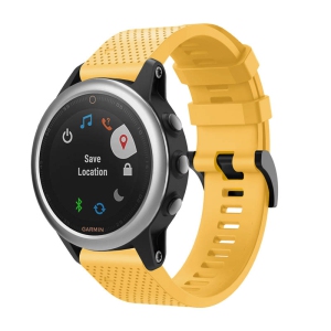 StrapsCo Sturdy Silicone Rubber Watch Band Strap for Garmin Fenix 5S - Yellow