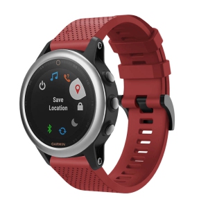 StrapsCo Sturdy Silicone Rubber Watch Band Strap for Garmin Fenix 5S - Red