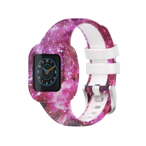 StrapsCo Patterned Silicone Watch Band Strap w/ Buckle for Garmin Vivofit Jr. 3 - Pink Nebula