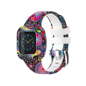 StrapsCo Patterned Silicone Watch Band Strap w/ Buckle for Garmin Vivofit Jr. 3 - Doodles