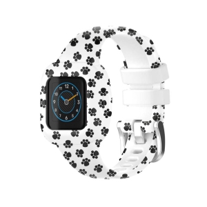 StrapsCo Patterned Silicone Watch Band Strap w/ Buckle for Garmin Vivofit Jr. 3 - Paw Print