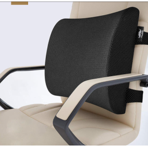 Lumbar Support for Office Chair, Back Pillow for Car, Memory Foam Cushion, Washable Cover