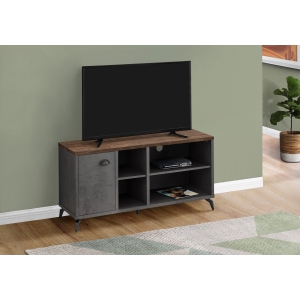 Monarch Specialties I 2830 Meuble TV 48 po L Béton gris Brun recyclé