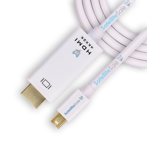 SatelliteSale Uni-Directional Mini DisplayPort to HDMI Cable Male to Male (4K/30Hz, 8.64Gbps) PVC White Cord (15 feet)