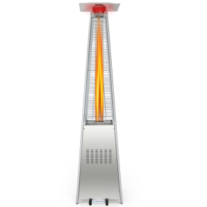Topbuy 90" Pyramid Patio Heater with Electronic Ignition System 42,000 BTU Gas Porch and Deck Heater with Wheels