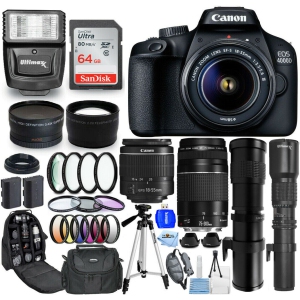 Canon EOS 4000D/Rebel T100 18-55mm III + 75-300mm + 500mm + 420-800mm - 64GB Kit