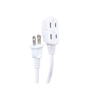 Xtrcity - 3 Outlet Extension Cord, 2 Meter Length, For Indoor Use, White